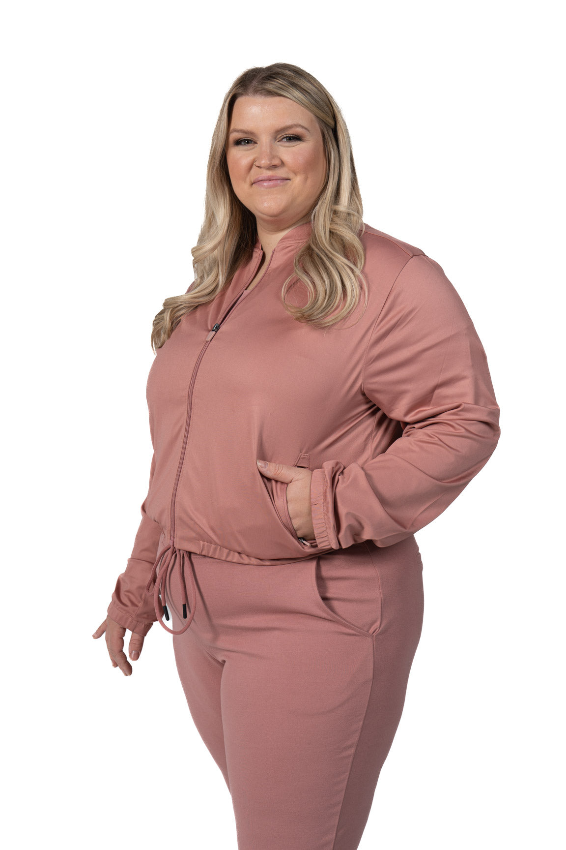 Pink hot sale scrub jacket